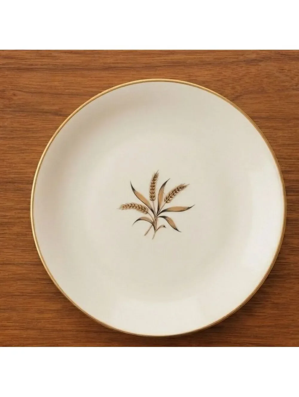 Vintage 1950 Embassy USA Wheat Dinner Plates Set 4 Gold Black Vitrified China
